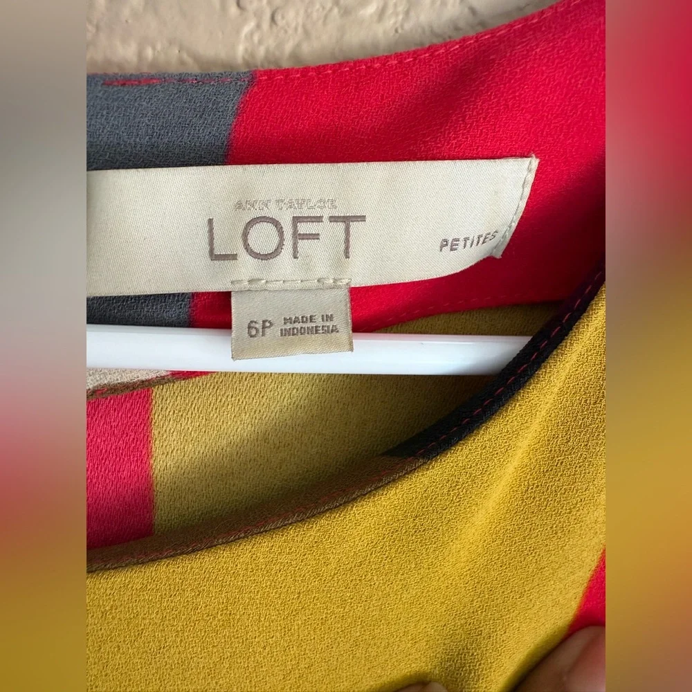 LOFT Colorful Geometric Midi Dress